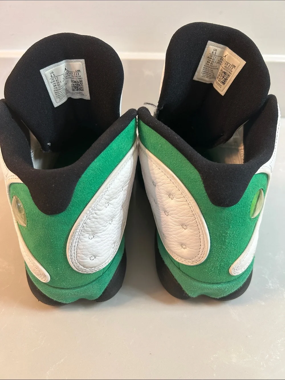Jordan White and Green Men's Athletic Basketball Shoes
